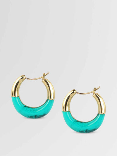 Dinosaur Designs Brass and resin hoop earrings at Collagerie