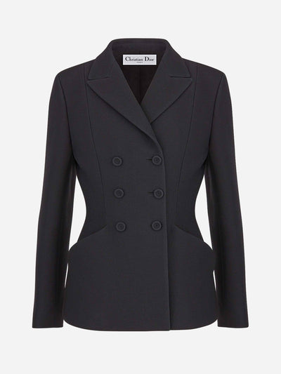Dior Double breasted wool and silk blazer at Collagerie