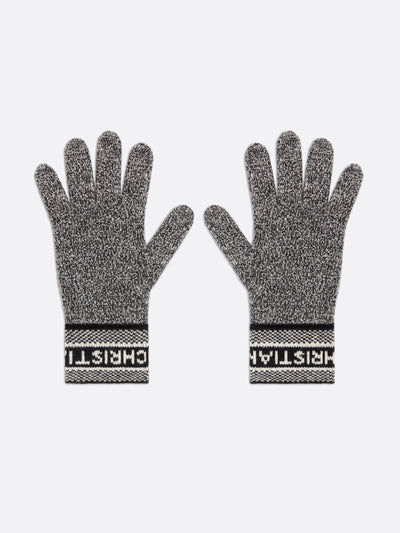 Dior Black and white wool and cashmere gloves at Collagerie