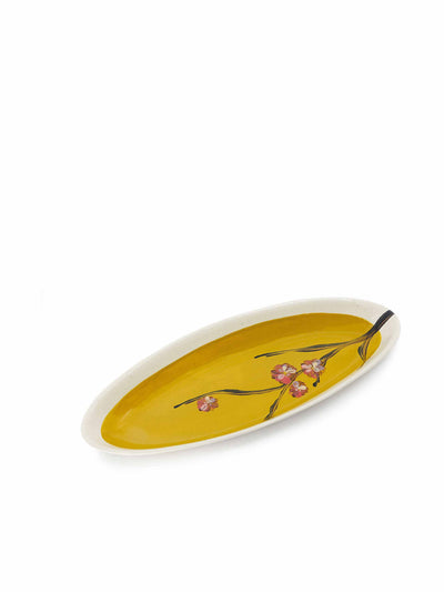 Wonki Ware Cherry blossom bamboo platter at Collagerie