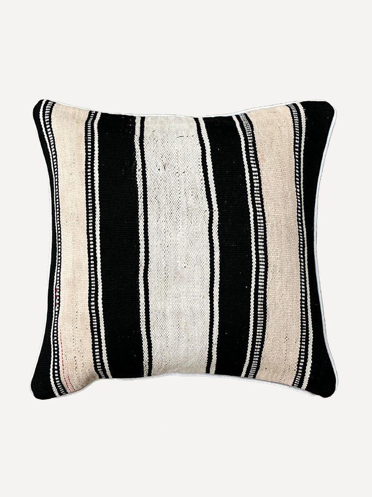 Black and white stripe Domino cushion cover