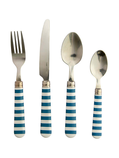 Dunelm Blue and white striped cutlery (set of 16) at Collagerie