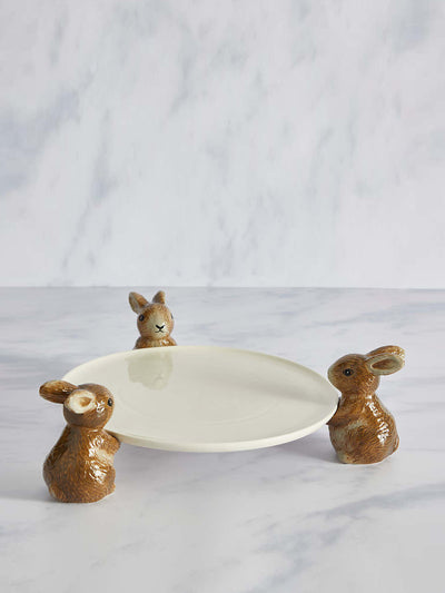 dunelm Homestead rabbit cake plate at Collagerie