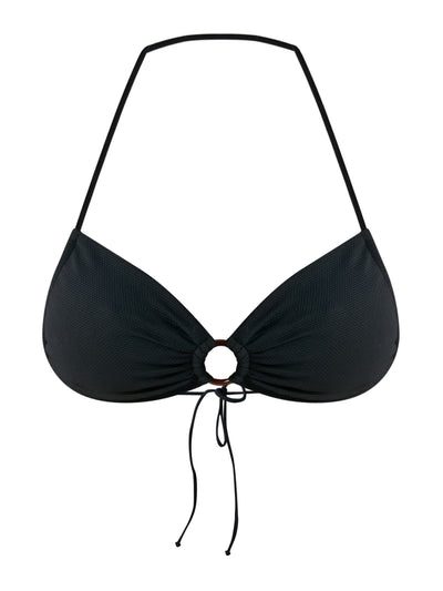 Casa Raki Elsa black ring bikini top at Collagerie