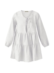 Matilda white linen swing dress