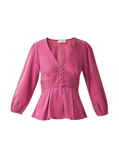 Casa Raki Chiara pink silky blouse at Collagerie