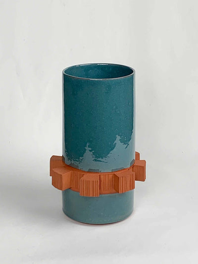 Emma E Westmacott Studio Textured terracotta vase. at Collagerie