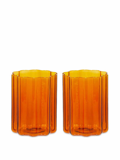 fazeek Orange wave glasses set of 2 at Collagerie