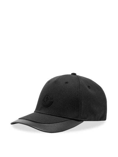 Moncler Black logo cap at Collagerie