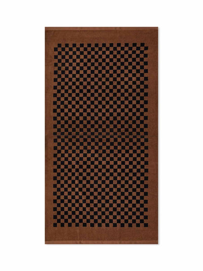 Baina Brown and black check towel at Collagerie