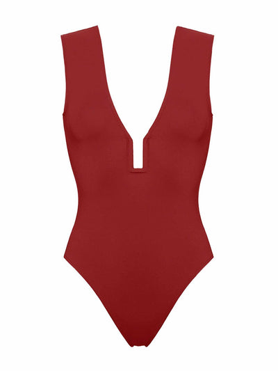 Eres Red plunge swimsuit at Collagerie