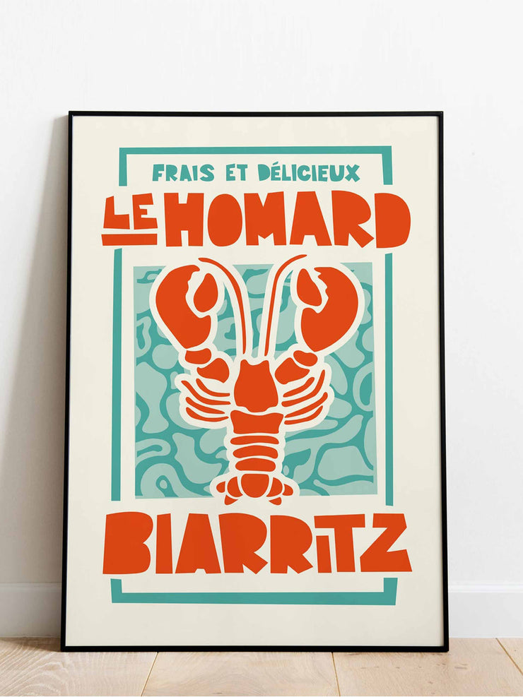 Le Homard lobster print A3 poster