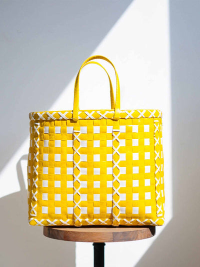 Etsy Yellow handwoven basket bag at Collagerie