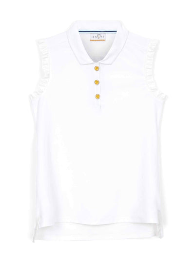 Exeat White frill seeker polo top at Collagerie