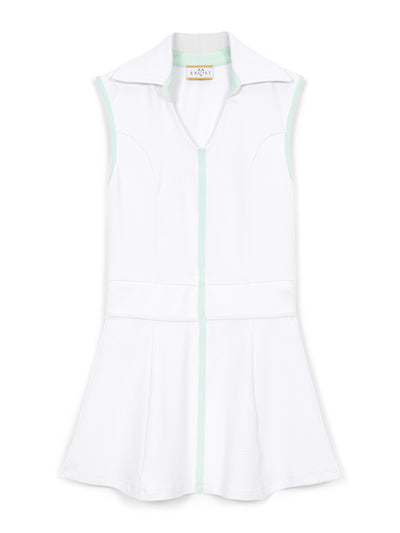 Exeat Solitaire white and mint green tennis dress at Collagerie