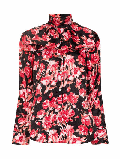 Thebe Magugu Floral print high neck blouse at Collagerie