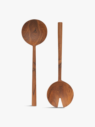 Originalhome Teak root wood salad servers (set of two) at Collagerie