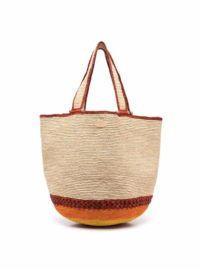 gas bijoux Raffia woven tote bag at Collagerie