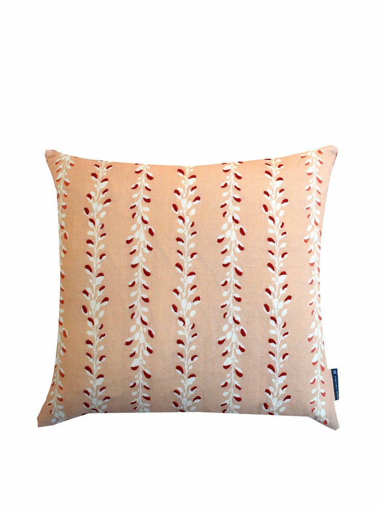 Coral embroidered cushion