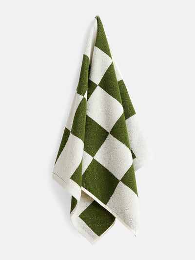 Hay Green check hand towel at Collagerie