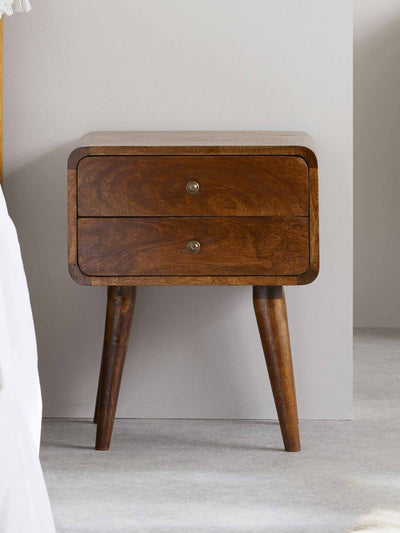 Fishe & Lily Mid century walnut bedside table at Collagerie