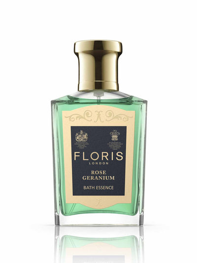 Floris London Rose geranium scented bath oil at Collagerie