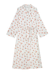 Cotton white floral dressing gown
