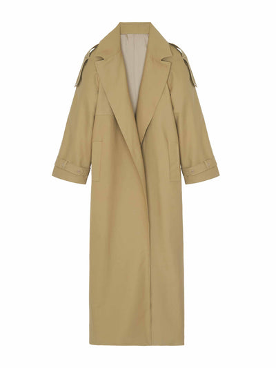 The Frankie Shop Khaki trench coat at Collagerie