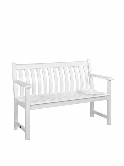 Alexander Rose White garden bench at Collagerie