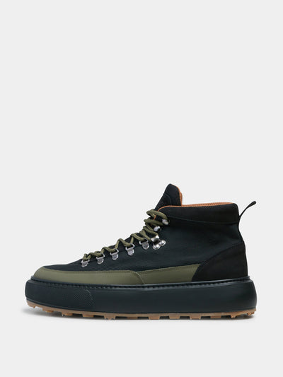Garment Project Kai Mid army-mix walking boots at Collagerie