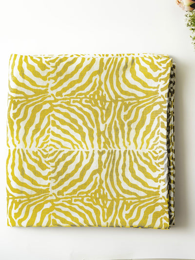 Maison Margaux Yellow zebra print tablecloth at Collagerie