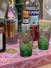 Green Beldi glass tumblers (set of 6)