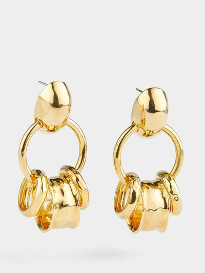 Jigsaw x Collagerie 24kt gold-plated multi-hoop earrings at Collagerie