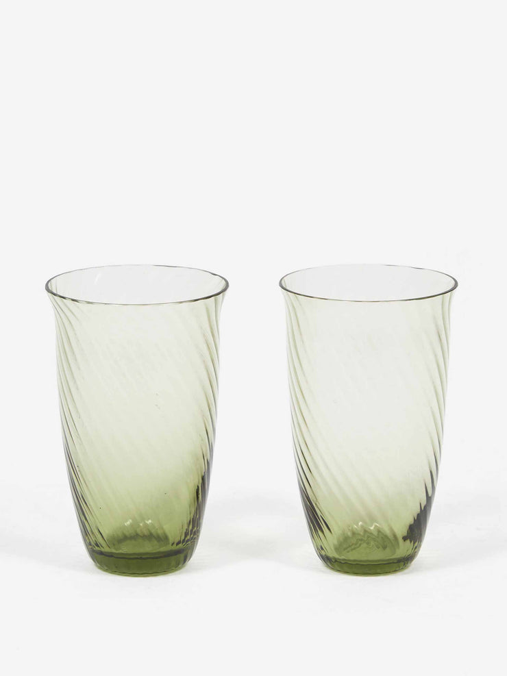 Green drinking glasses (set of two)