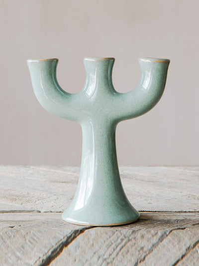 Graham & Green Green stoneware candle holder at Collagerie