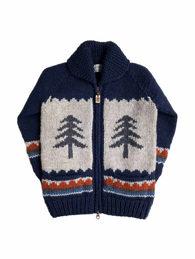 Granted Clothing Van and trees navy cardigan at Collagerie