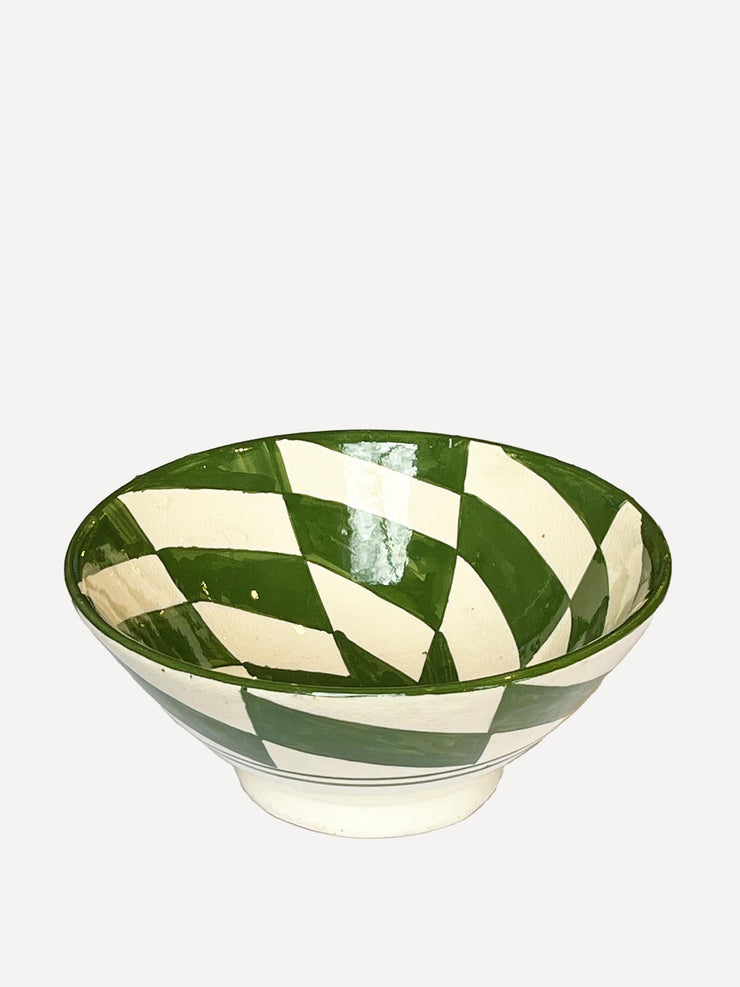 Checkerboard green bowl
