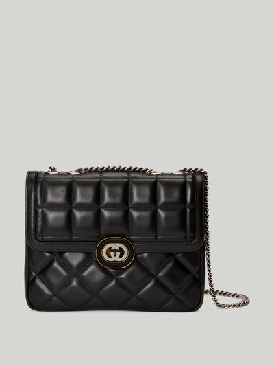 Gucci Quilted leather shoulder bag with chain strap at Collagerie