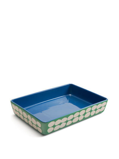 Habitat Green and blue stoneware roasting dish at Collagerie