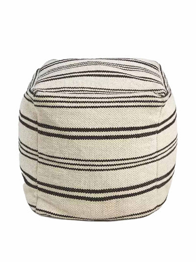 Habitat Wool black and white pouffe at Collagerie