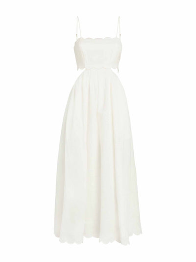 Zimmermann White scalloped cut out dress at Collagerie