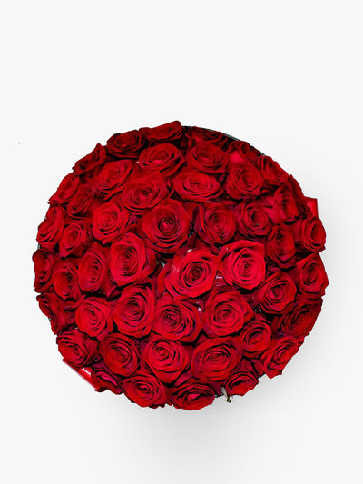 Haute Florist Red rose hat box at Collagerie