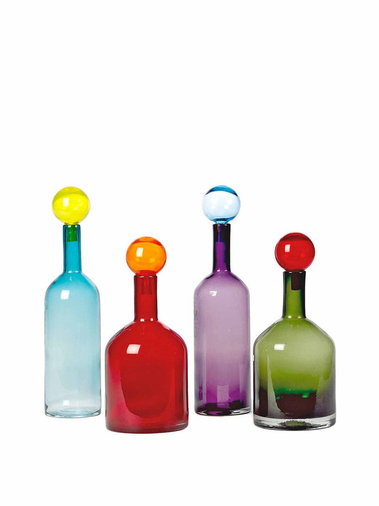 Set of 4 multi-coloured bottles