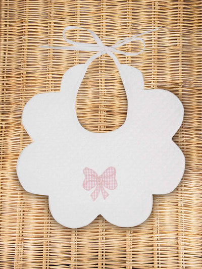 Heidi Rose Pink bow bib at Collagerie