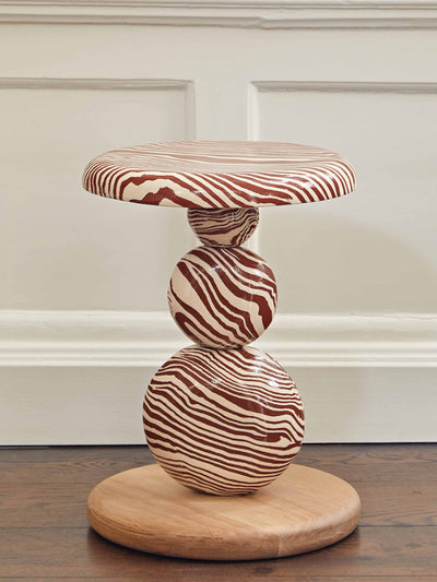 Henry Holland Studio Terracotta & white ceramic side table at Collagerie