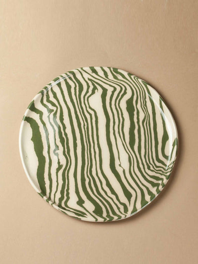 Henry Holland Studio Green and white marbled plate at Collagerie