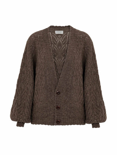 Herd Brown knitted Wyre cardigan at Collagerie