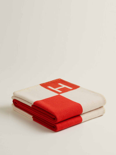 Hermès Double-sided wool and cashmere throw blanket at Collagerie