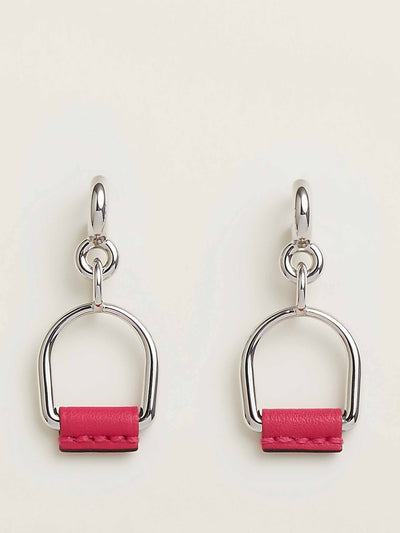 Hermès Pink and silver earrings at Collagerie