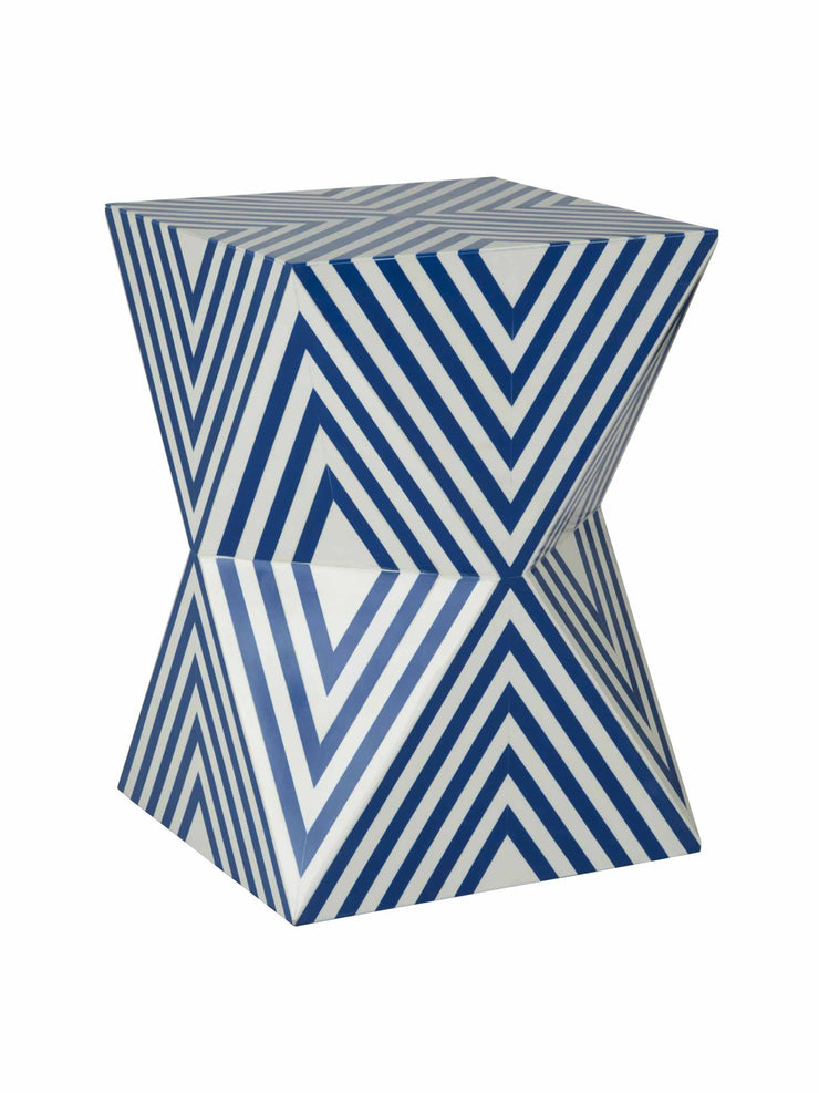 Blue and white stool Interiors H&M Home    - Collagerie